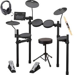 Yamaha DTX402K Electronic Drum Set with Free Drum Sticks, Stereo Headphones and Universal Drum T ...