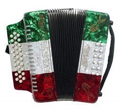 Rizatti Bronco RB31GM Diatonic Accordion – Mexican Flag – Key G/C/F