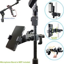 AccessoryBasics Music Boom Mic Microphone Stand Smartphone Mount w/360° Swivel Adjust Holder for ...