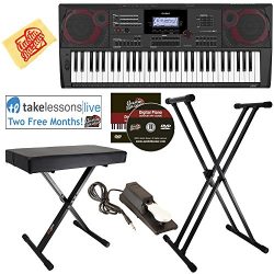 Casio CT-X5000 Keyboard Bundle with Adjustable Stand, Bench, Sustain Pedal, Online Lessons, Aust ...