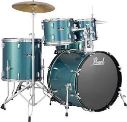 Pearl Roadshow 5-piece Complete Drum Set with Cymbals – 22″ Kick – Aqua Blue G ...