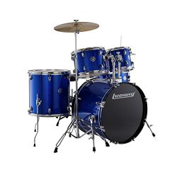 Ludwig Accent Drive Blue 5-Piece Drum Set (Includes Hardware, Throne, Pedal, Cymbals, Sticks and ...