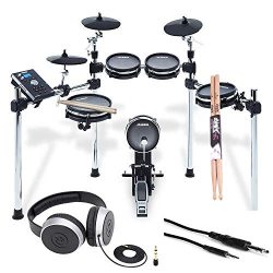 Alesis COMMAND MESH KIT Eight-Piece Electronic Drum Kit with Pair of Drumsticks + Samson SR550 S ...