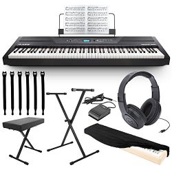 Alesis Recital Pro 88-Key Digital Piano with Hammer-Action Keys + On Stage Keyboard Dust Cover + ...
