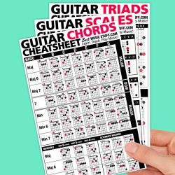 Guitar Cheatsheets Bundle (Chords, Scales, and Triads Cheatsheet • Laminated Pocket Reference (L ...