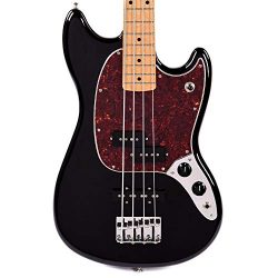 Fender Offset Series Mustang Bass PJ MN Black w/Tortoise Pickguard (CME Exclusive)