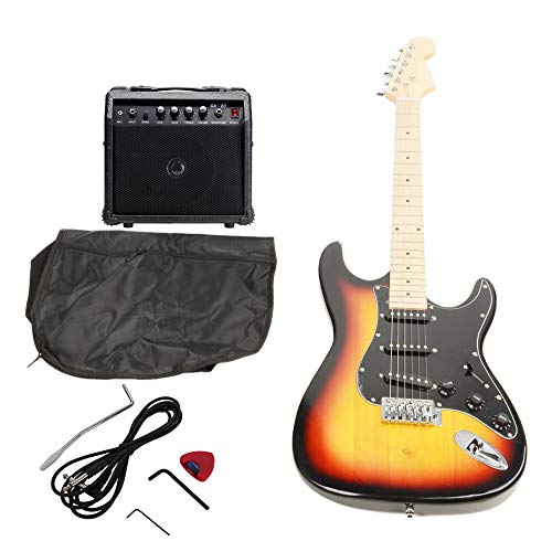 ISIN Full Size Electric Guitar for Music Lover Beginner with Amp and Accessories Pack Guitar Bag ...