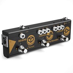 Donner Multi Effect Pedal Chain Alpha Acoustic 3 Guitar Effect Modes Acoustic Preamp, Chorus and ...