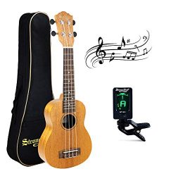 21 Inch Soprano Ukulele,Strong Wind AAA Mahogany Body Hawaiian Ukelele Professional Instrument S ...