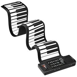 Lujex Upgrade Portable 61 Keys Roll-Up Flexible Electronic Piano Keyboard with Full Soft Respons ...