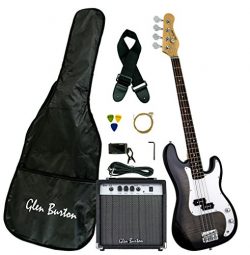 Glen Burton GB150BCO-BK  Electric Bass Guitar, SG-Style, Black