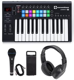 Novation LAUNCHKEY-25-MK2 25-Key USB MIDI Keyboard Controller+Headphones+Mic