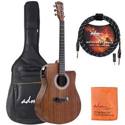 ADM Full Size Acoustic Electric Cutaway Dreadnought Guitar 41 Inch Handmade Solid Wood Guitar wi ...