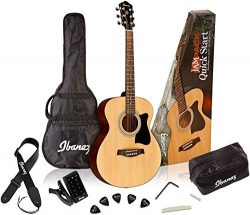 Ibanez 6 String Acoustic Guitar Pack, Right Handed, Natural (IJVC50)