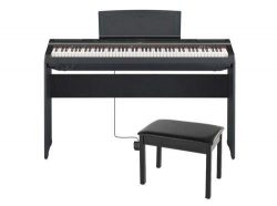 Yamaha P125 88-Key Weighted Digital Piano Home Bundle with Furniture Stand and Bench