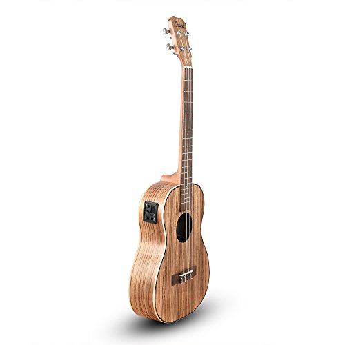 Caramel CB103 30 Inch High Gloss Zebra Wood Baritone Acoustic Electric Ukulele With Truss Rod