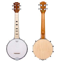 Kmise Banjo Ukulele 4 String Banjo lele Ukelele Uke Concert 23 Inch Size Maple Wood