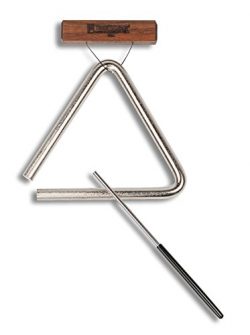 TreeWorks Chimes TRE-HS06 Made in USA Solid Steel 6″ Studio-Grade Triangle with Beater and ...