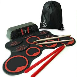 MINIARTIS Roll Up Drum Kit –”Bass Gen” Portable Electronic Drum Set with Built-In Sp ...