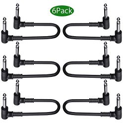 Luvay 6-Pack Guitar Patch Cables, Guitar Effect Pedal Cables (length: 6inch)