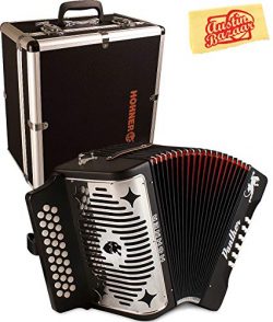 Hohner Panther Diatonic Accordion – Keys G/C/F Bundle with Hard Case and Austin Bazaar Pol ...