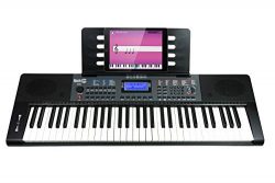 RockJam 61 Key (RJ461 61-Key Portable Electric Keyboard Power Supply, Sheet Music Stand, Pitch B ...