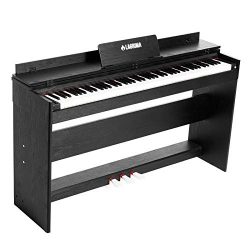 LAGRIMA Digital Piano with 88 Weighted Hammer Action Keys, Bundle with Music Stand+Power Adapter ...