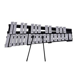 ammoon 30 Note Glockenspiel Xylophone Wooden Frame Percussion Musical Instrument