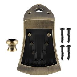 Zinc Alloy Triangle Mandolin Tailpiece with 4pcs screws Strap Buttons Cap for Musical Instrument ...