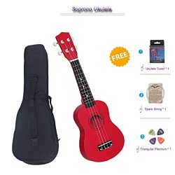 Soprano Ukulele Beginner Pack, 21 Inch Basswood kids Ukuleles Starter Kit with Gig Bag Digital T ...