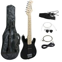 ZENY 30” Electric Guitar Set Beginner Kits for Kids with Gig Bag,Cable,Strap (Black)