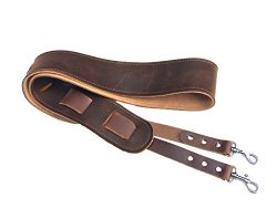 Leather Banjo Strap. Easy to Attach Banjo Strap with Clips. Twin Saints Leather. Made in the USA.