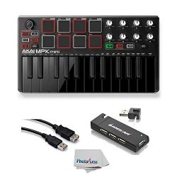 Akai Professional MPK MINI MK2 MKII | 25-Key Ultra-Portable USB MIDI Drum Pad & Keyboard Con ...