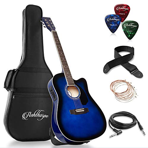 Ashthorpe Full-Size Cutaway Thinline Acoustic-Electric Guitar Package – Premium Tonewoods ...