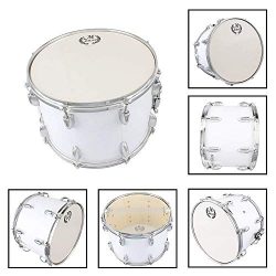 Yoshioe 14 X10 Inches Student Marching Snare Drum Kids Percussion Kit White with Drumsticks Strap