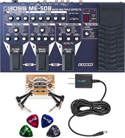 BOSS ME-50B Bass Multi-Effects Pedal Bundle with Blucoil 9V DC Power Supply with Short Circuit P ...