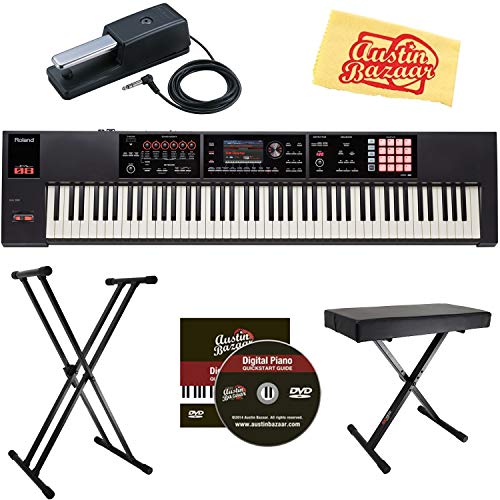 Roland FA-08 88-Note Music Workstation Bundle with Roland DP-10 Damper Pedal, Adjustable Stand, ...