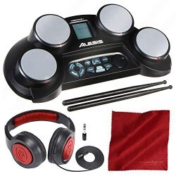 Alesis CompactKit 4 | Portable 4-Pad Tabletop Electronic Drum Kit with Drumsticks and Headphones ...