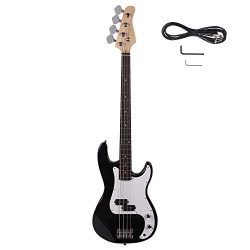 Yoshioe Electric Bass Guitar Full Size 4 String Rosewood Basswood Fire Style Exquisite Burning B ...