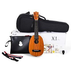 Enya Pineapple Soprano Ukulele 21 Inch Beginner Kit, HPL and Mahogany Neck – With Bundle Include ...