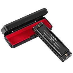 NEUMA Harmonica 10 Holes 20 Tunes Mouth Organ Blues Deluxe Harmonica, Key of C for Beginner, Stu ...