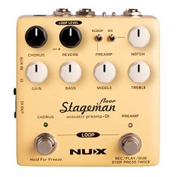 NUX Stageman Floor Acoustic Preamp/DI Pedal with Chorus, Reverb,Freeze and 60 seconds Loop for A ...