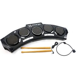 Rong Fa 5-Pad Tabletop Electronic Drum Kit for Kids, 14 Rhythms Drum Set for Children and Toddle ...