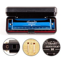 JSL Harmonica, Standard Diatonic Key of C 10 Holes 20 Tones Blues Mouth Organ Harp For Kids, Beg ...