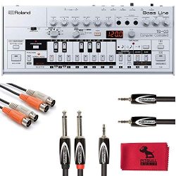 Roland Boutique TB-03 Bass Line Synthesizer Cable Bundle with PitbullAudio Microfiber Cloth