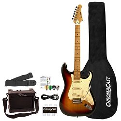 Sawtooth 6 String Solid-Body Electric Guitar Right Handed, Sunburst/Vanilla Cream ST-ES-SBVC-BEG-KIT