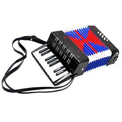 Children Accordion Instrument,Christmas Kids 17-Key 8 Bass Mini Accordion Educational Piano Perc ...