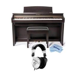 Kawai CA48 88-Key Grand Feel Compact Digital Piano with Bench, Rosewood – With Behringer H ...