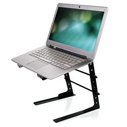 Pyle Portable Adjustable Laptop Stand – 6.3 to 10.9 Inch Anti-Slip Standing Table Monitor  ...