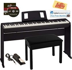 Roland FP-10 Digital Piano Bundle with Stand, Furniture Style Bench, Sustain Pedal, Online Lesso ...